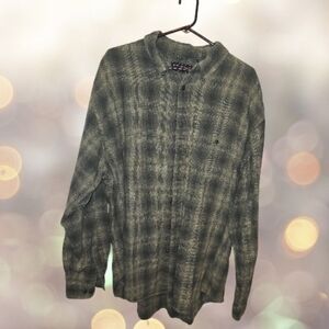 Arrow Olive Green Plaid Men’s Long Sleeve Button Up Shirt Size XXLT